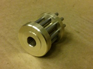 New fly arbour lantern pinion (chiming train), closed end view