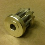 New fly arbour lantern pinion (chiming train), closed end view